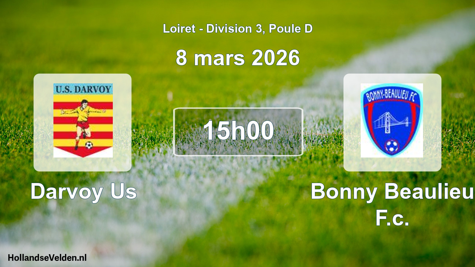 Geplande wedstrijd: Darvoy Us - Bonny Beaulieu F.c. (8 maart 2026)