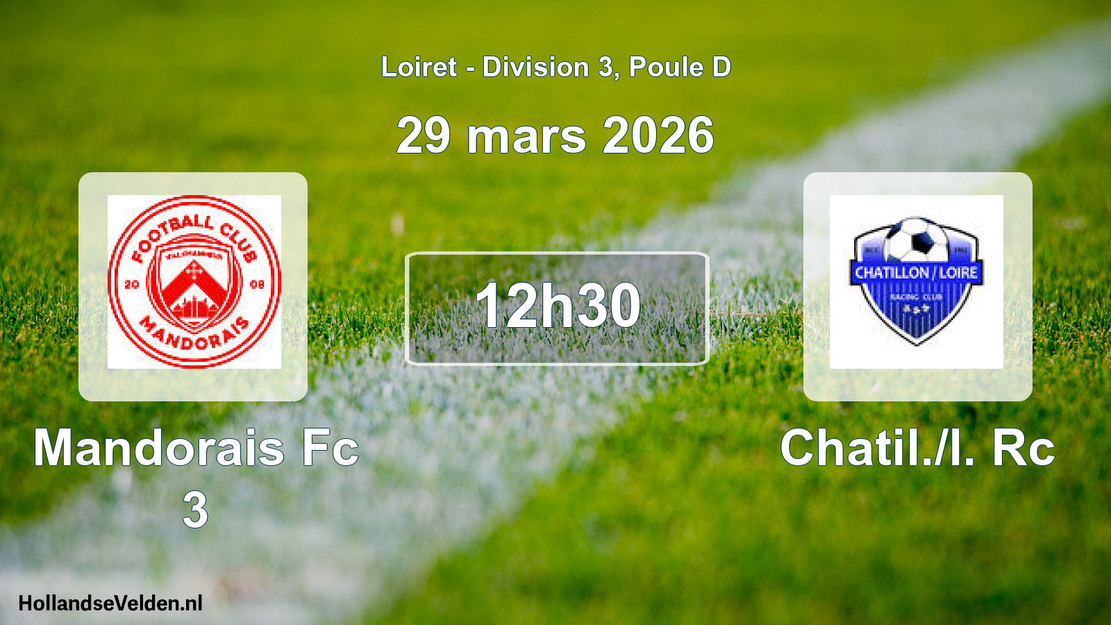 Geplande wedstrijd: Mandorais Fc 3 - Chatil./l. Rc (29 maart 2026)