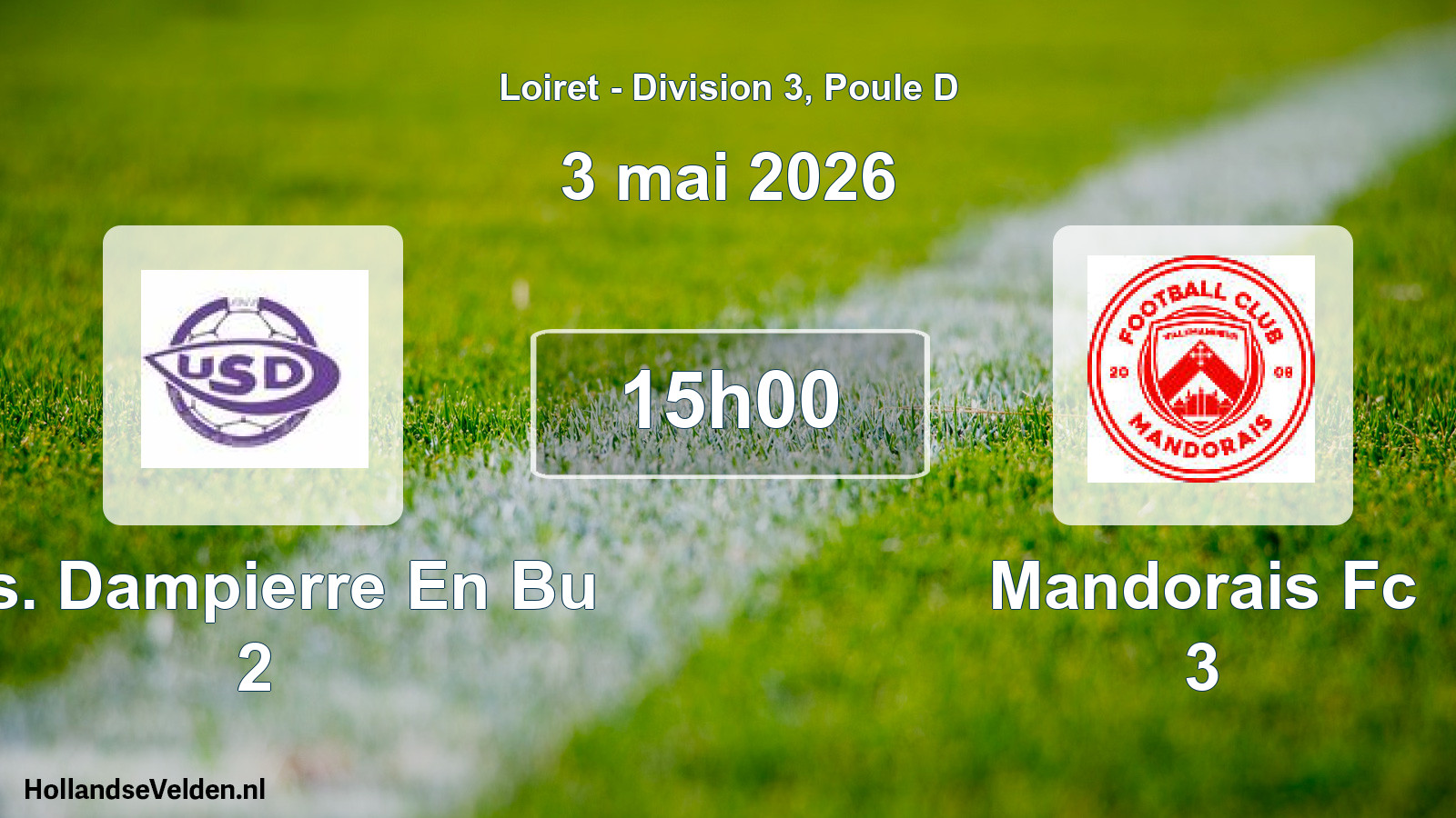 Scheduled Match: U.s. Dampierre En Bu 2 - Mandorais Fc 3 (3 May 2026)