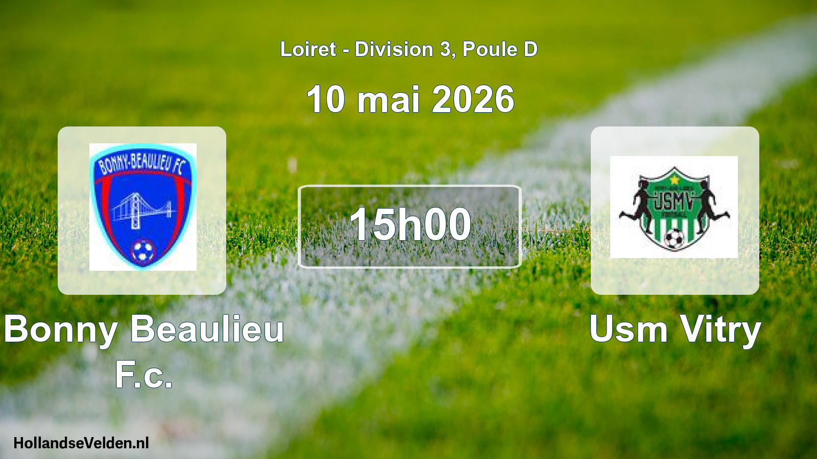Geplande wedstrijd: Bonny Beaulieu F.c. - Usm Vitry (10 mai 2026)