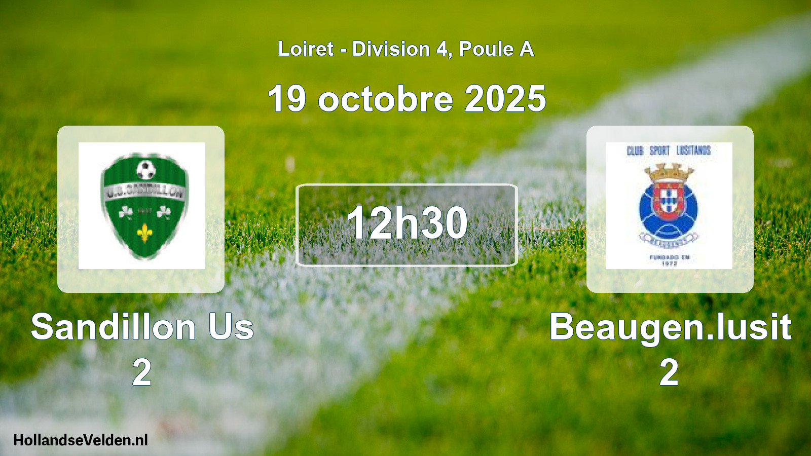 Geplande wedstrijd: Sandillon Us 2 - Beaugen.lusit 2 (19 oktober 2025)