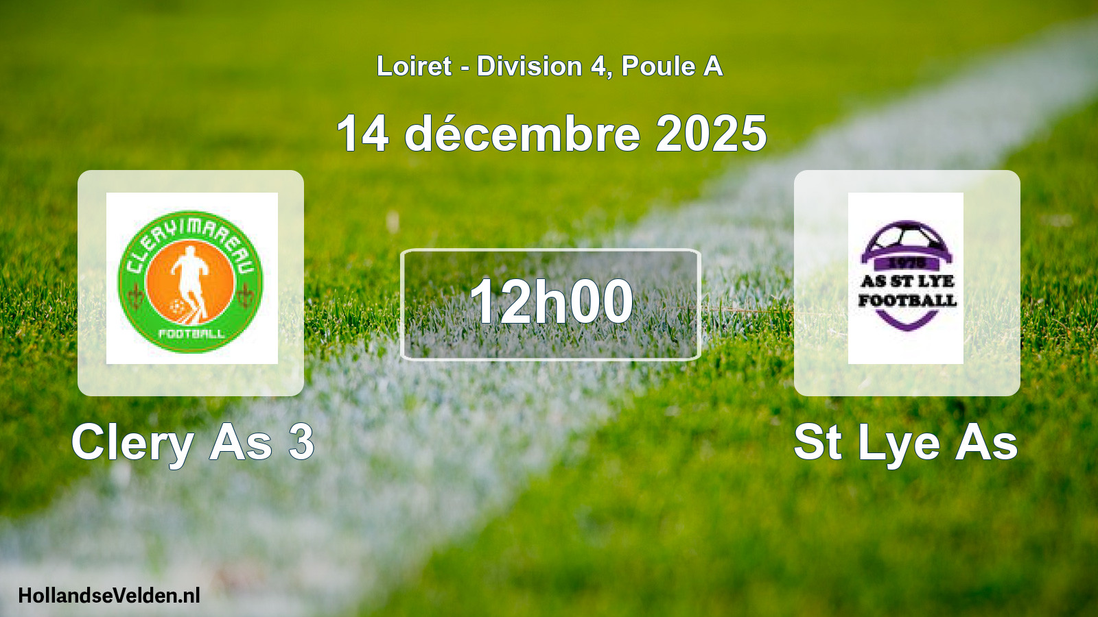Geplande wedstrijd: Clery As 3 - St Lye As (14 décembre 2025)