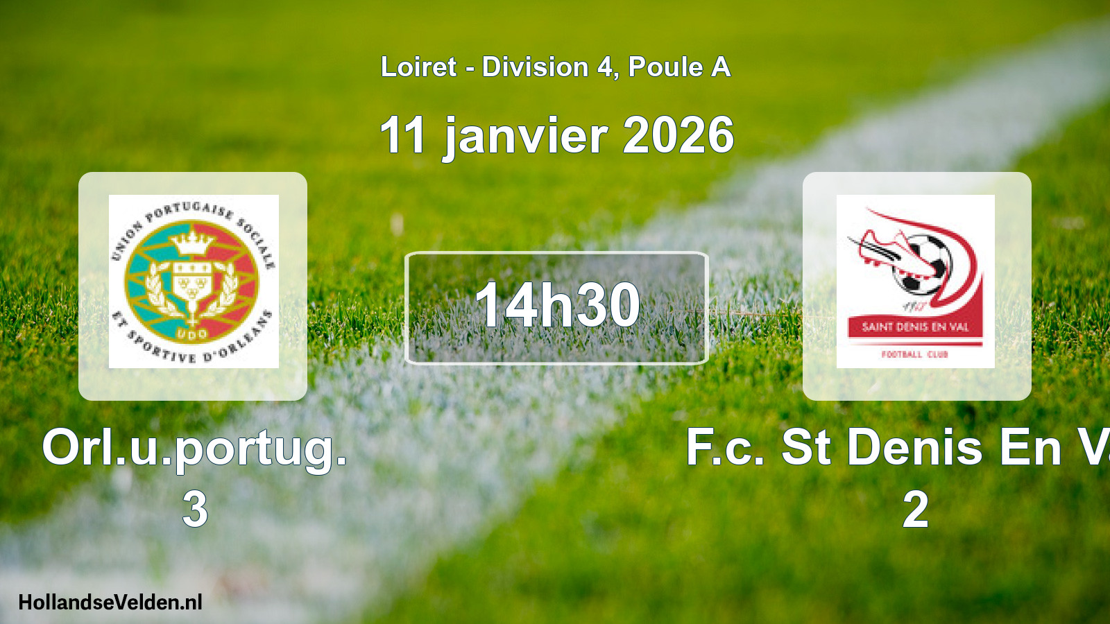 Geplande wedstrijd: Orl.u.portug. 3 - F.c. St Denis En Val 2 (11 janvier 2026)