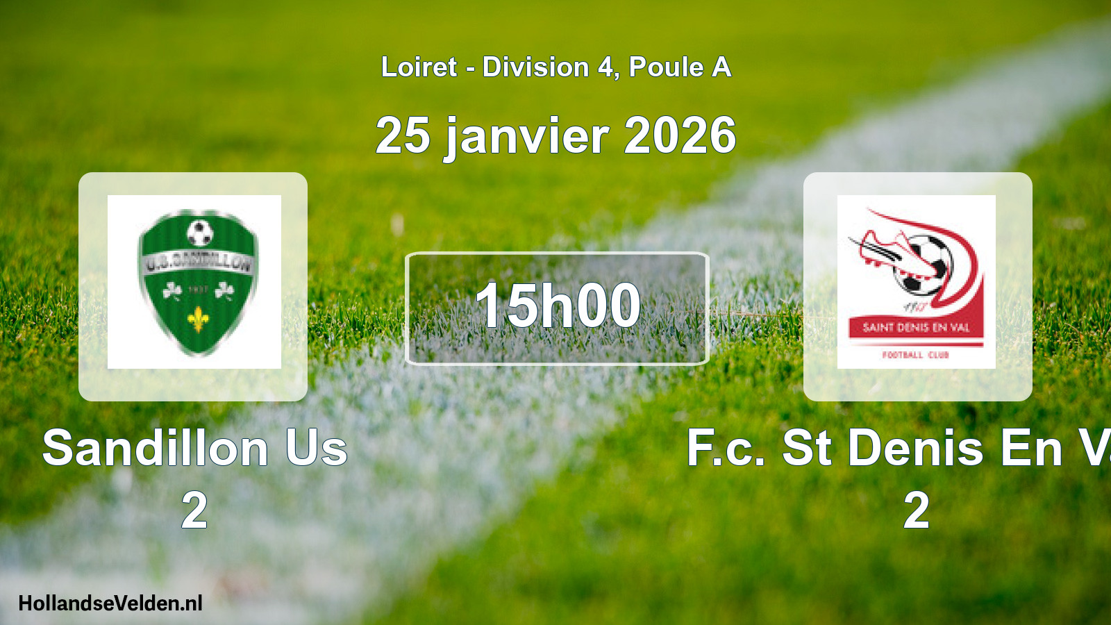 Scheduled Match: Sandillon Us 2 - F.c. St Denis En Val 2 (25 January 2026)