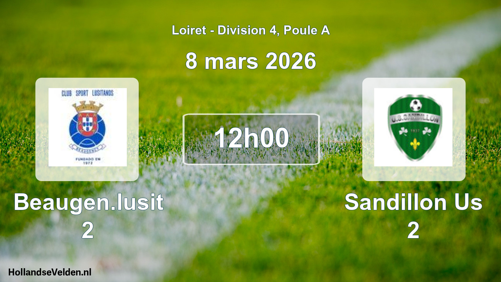 Geplande wedstrijd: Beaugen.lusit 2 - Sandillon Us 2 (8 maart 2026)