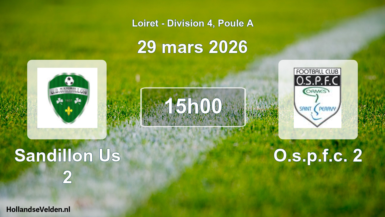 Scheduled Match: Sandillon Us 2 - O.s.p.f.c. 2 (29 March 2026)
