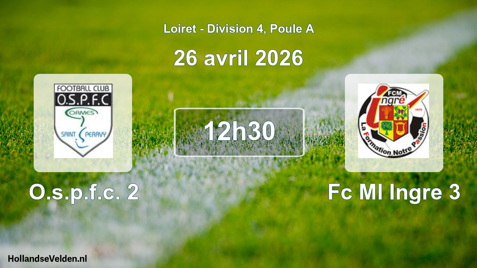 Geplande wedstrijd: O.s.p.f.c. 2 - Fc Ml Ingre 3 (26 april 2026)