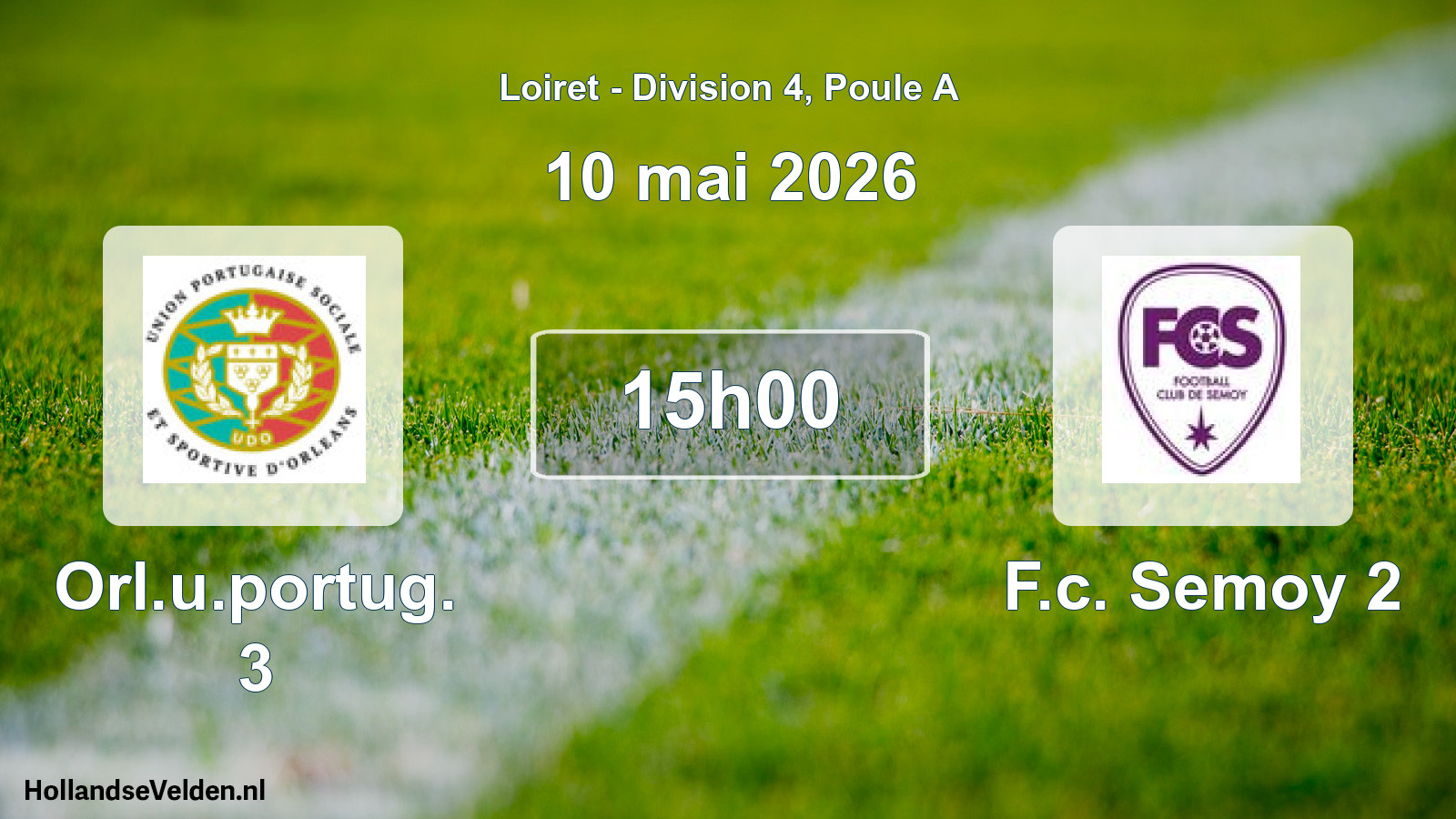 Geplande wedstrijd: Orl.u.portug. 3 - F.c. Semoy 2 (10 mei 2026)