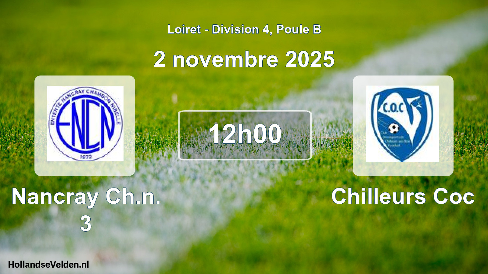 Geplande wedstrijd: Nancray Ch.n. 3 - Chilleurs Coc (2 novembre 2025)