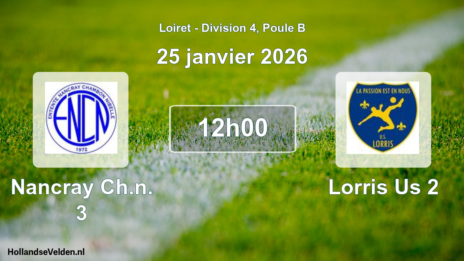 Scheduled Match: Nancray Ch.n. 3 - Lorris Us 2 (25 January 2026)