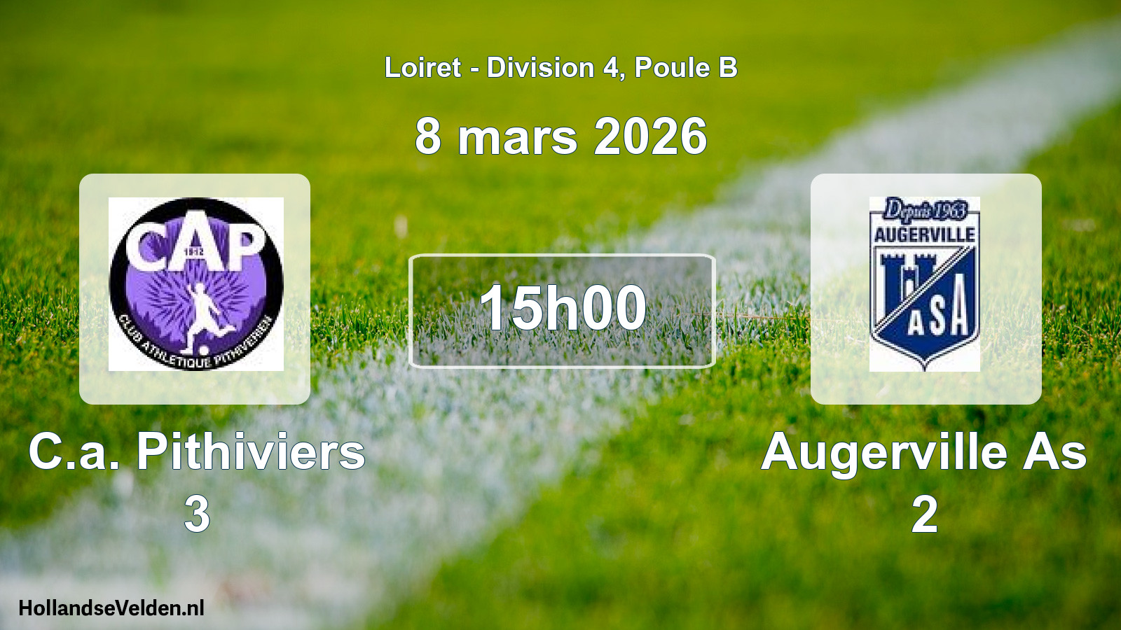 Geplande wedstrijd: C.a. Pithiviers 3 - Augerville As 2 (8 mars 2026)