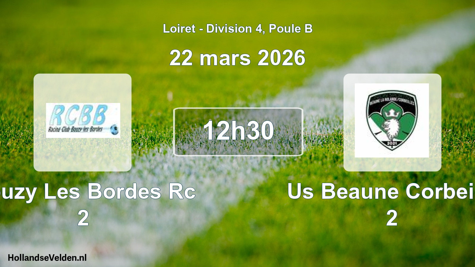 Scheduled Match: Bouzy Les Bordes Rc 2 - Us Beaune Corbeille 2 (22 March 2026)