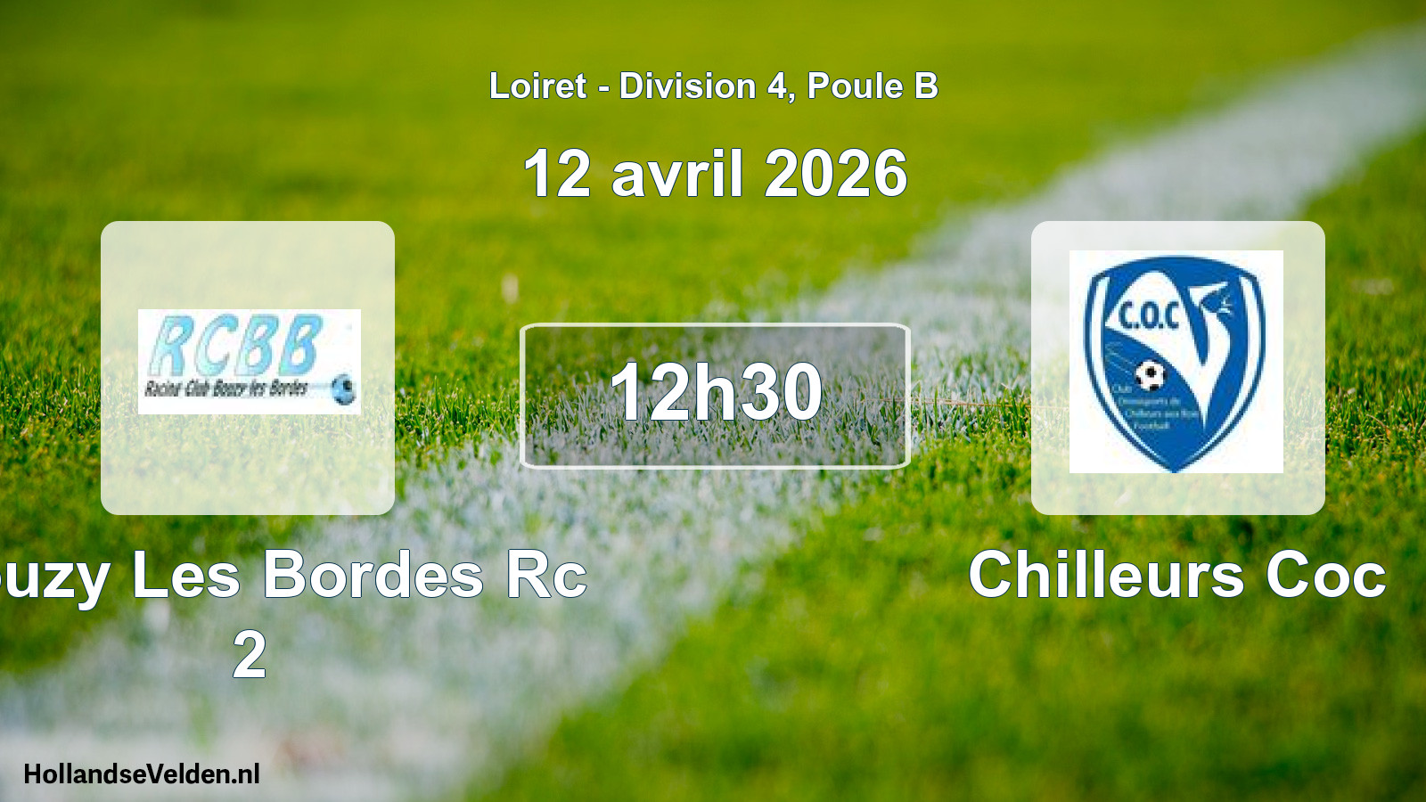 Geplande wedstrijd: Bouzy Les Bordes Rc 2 - Chilleurs Coc (12 avril 2026)