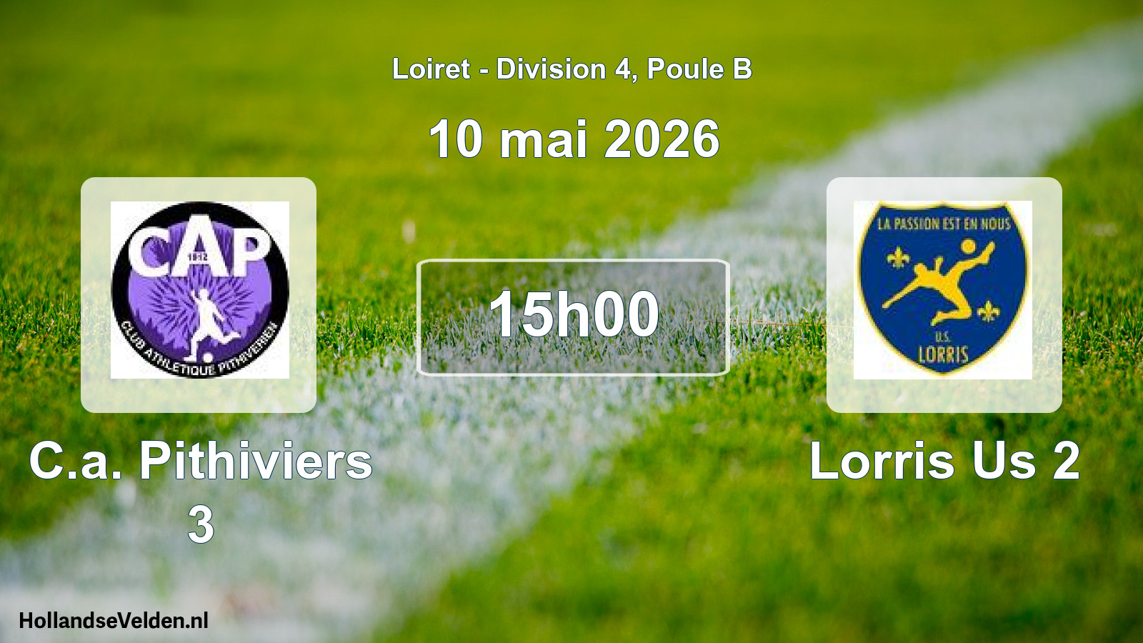 Geplande wedstrijd: C.a. Pithiviers 3 - Lorris Us 2 (10 mai 2026)