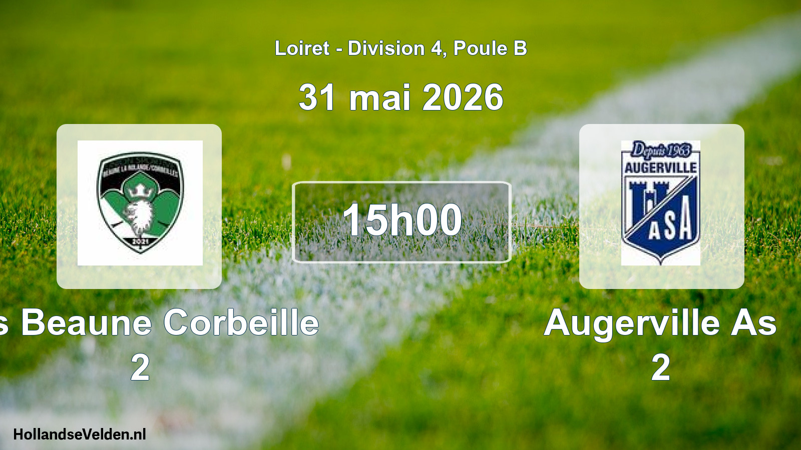 Geplande wedstrijd: Us Beaune Corbeille 2 - Augerville As 2 (31 mai 2026)