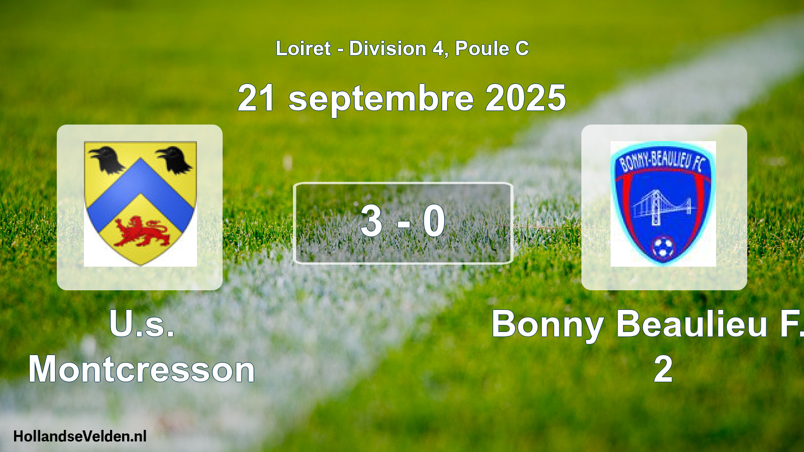 Total number of matches played: U.s. Montcresson - Bonny Beaulieu F.c. 2 3 - 0 (21 September 2025)