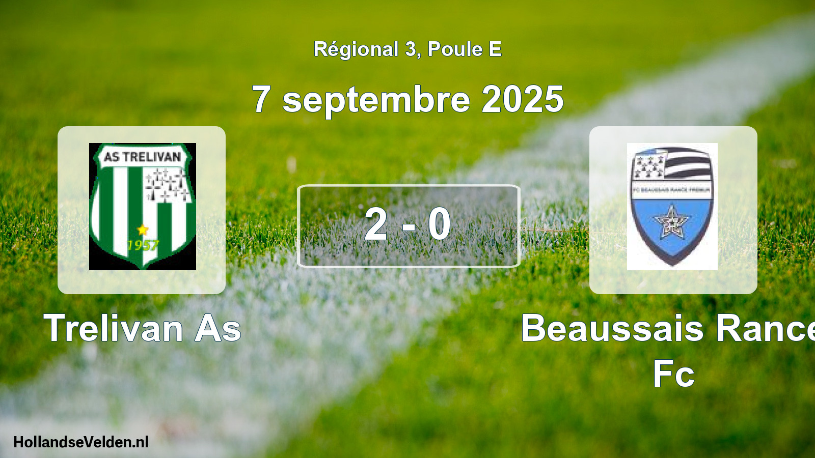 Gespeelde wedstrijd: Trelivan As - Beaussais Rance Fc 2 - 0 (7 septembre 2025)