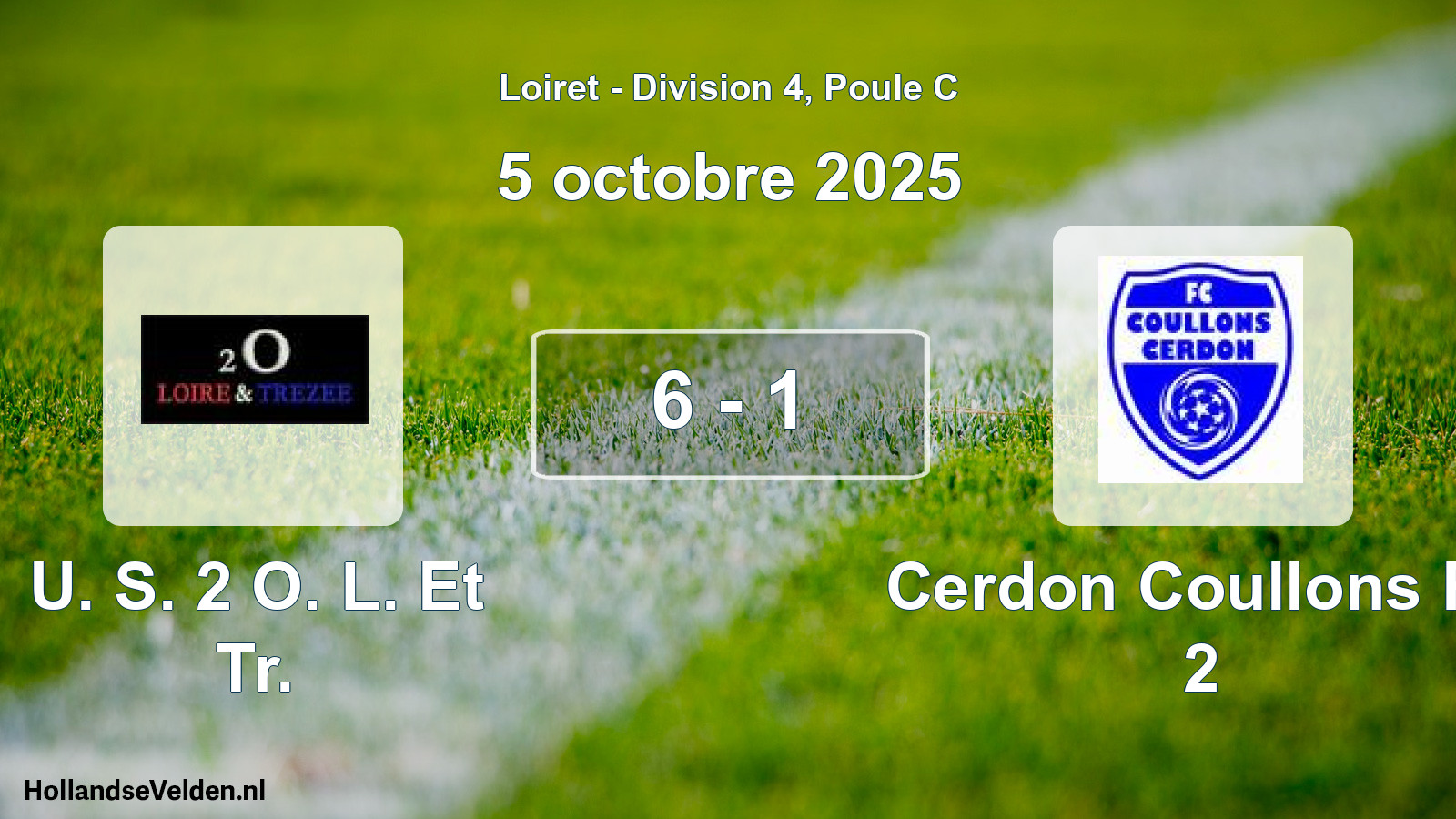 Total number of matches played: U. S. 2 O. L. Et Tr. - Cerdon Coullons Fc 2 6 - 1 (5 October 2025)