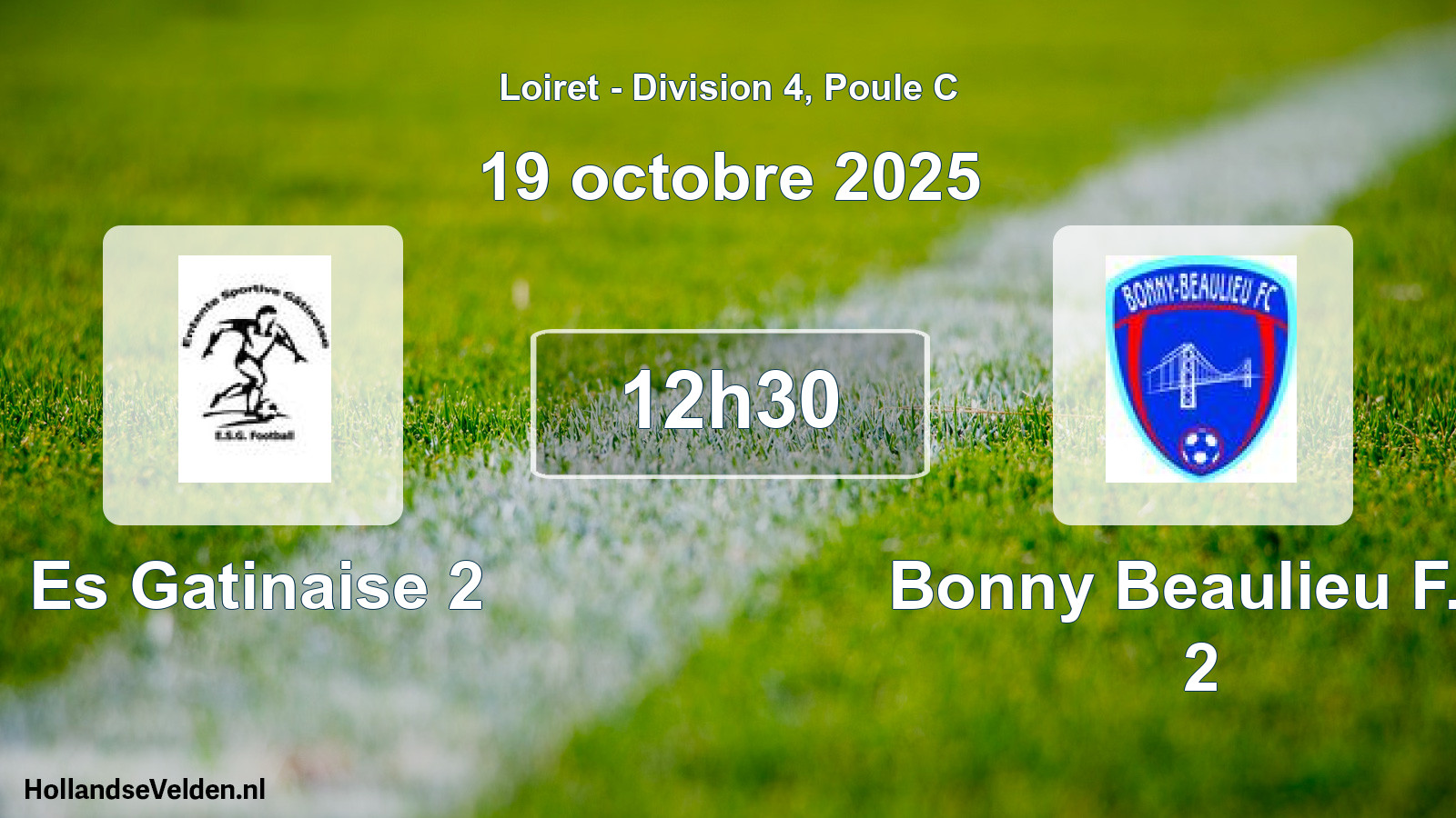 Geplande wedstrijd: Es Gatinaise 2 - Bonny Beaulieu F.c. 2 (19 octobre 2025)