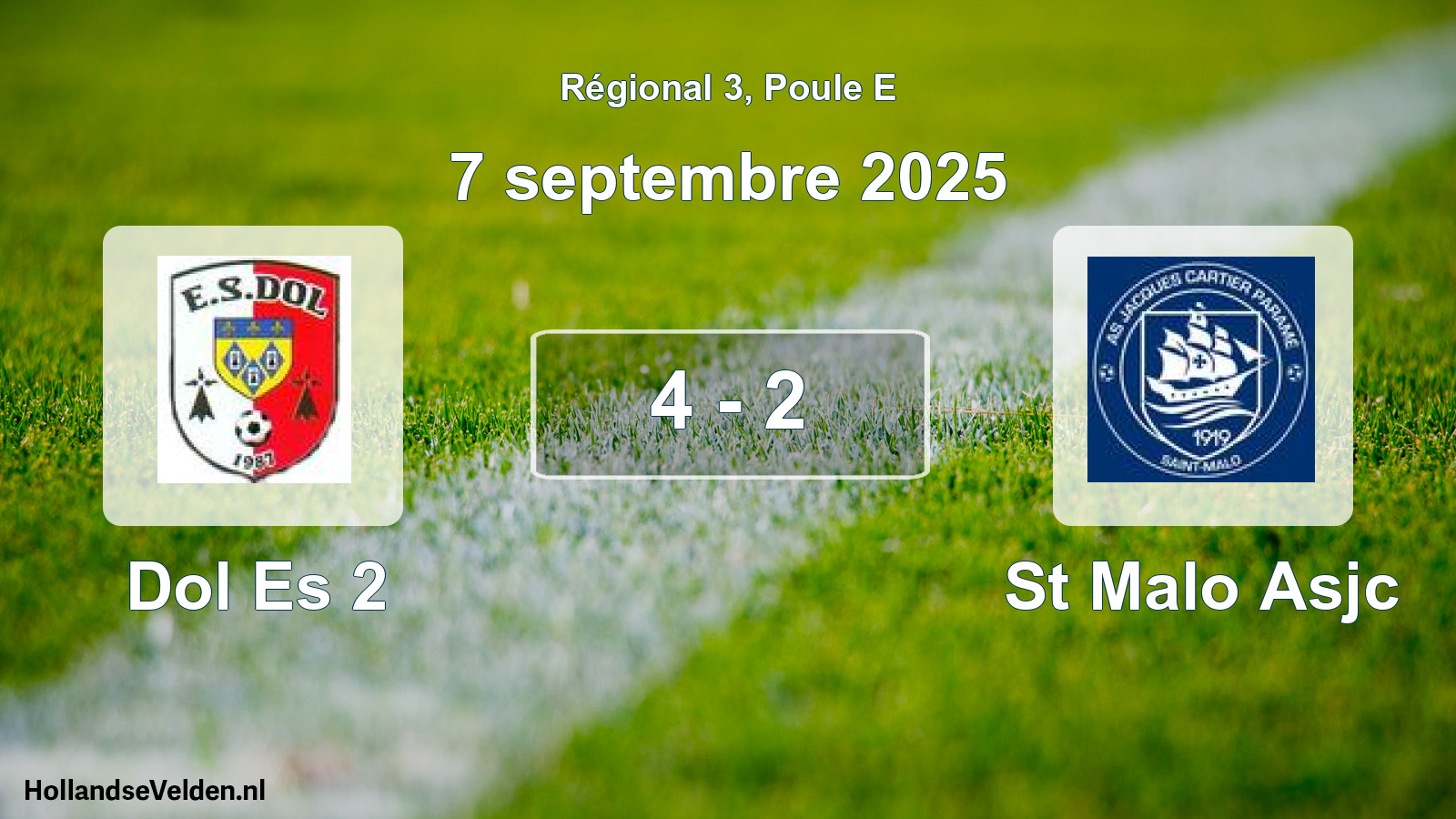 Total number of matches played: Dol Es 2 - St Malo Asjc 4 - 2 (7 September 2025)