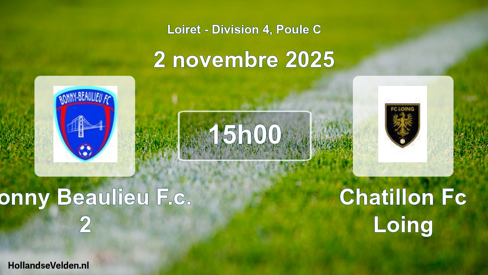 Geplande wedstrijd: Bonny Beaulieu F.c. 2 - Chatillon Fc Loing (2 novembre 2025)