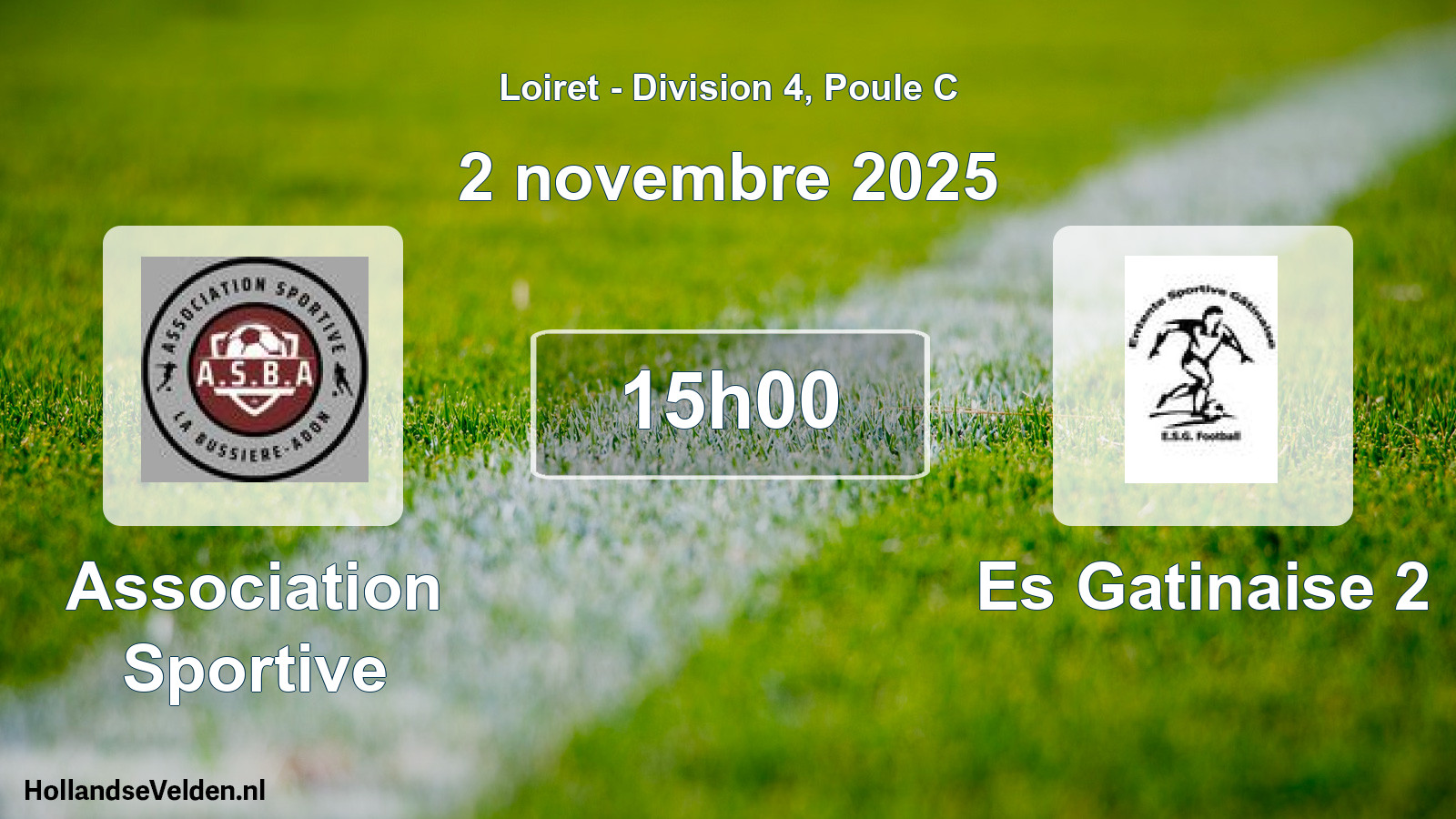 Geplande wedstrijd: Association Sportive - Es Gatinaise 2 (2 novembre 2025)