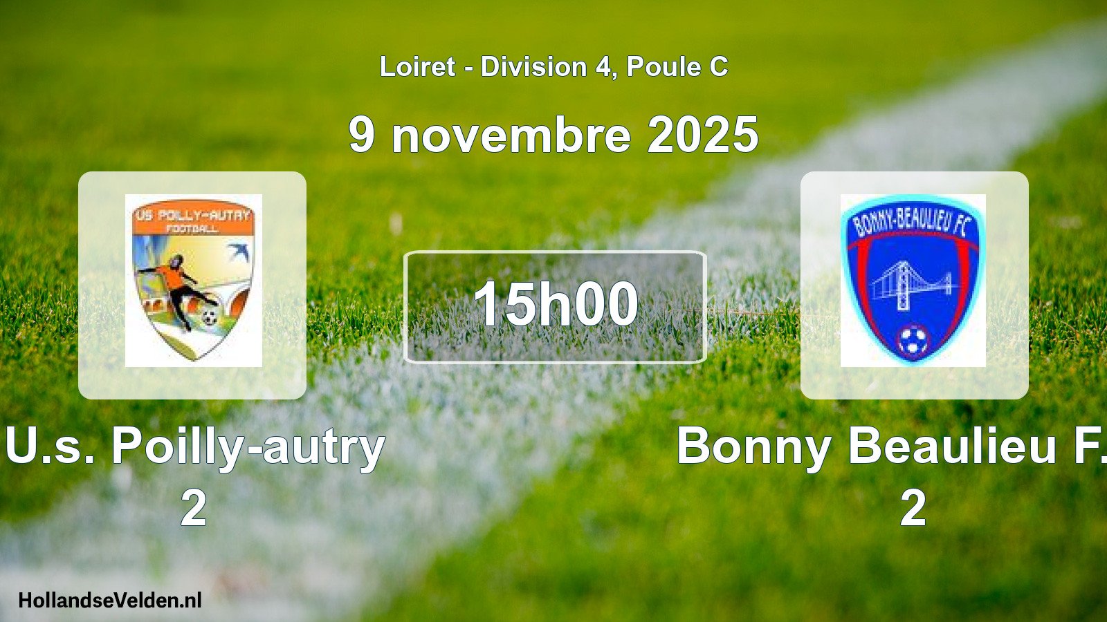 Geplande wedstrijd: U.s. Poilly-autry 2 - Bonny Beaulieu F.c. 2 (9 novembre 2025)