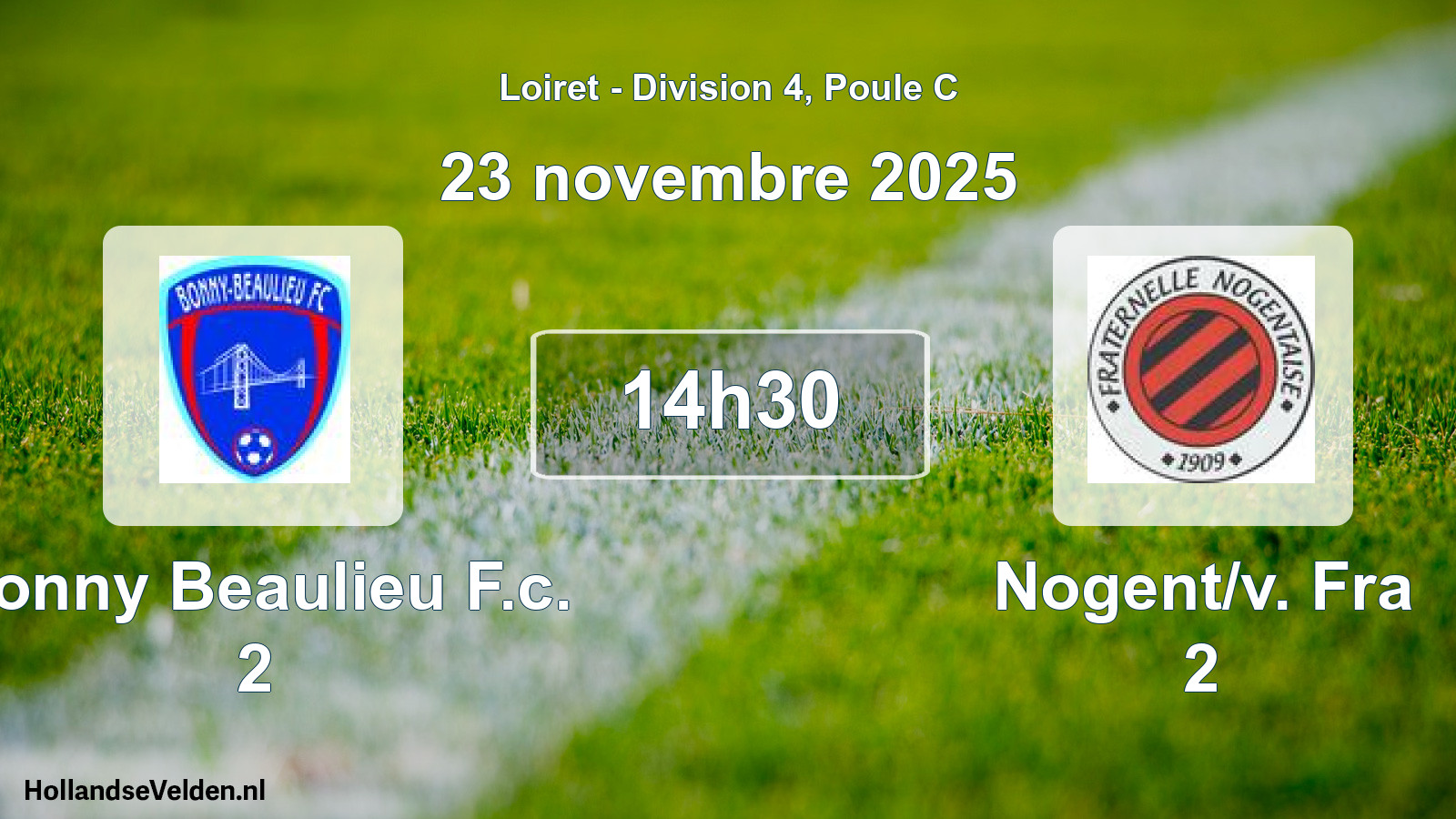 Geplande wedstrijd: Bonny Beaulieu F.c. 2 - Nogent/v. Fra 2 (23 novembre 2025)