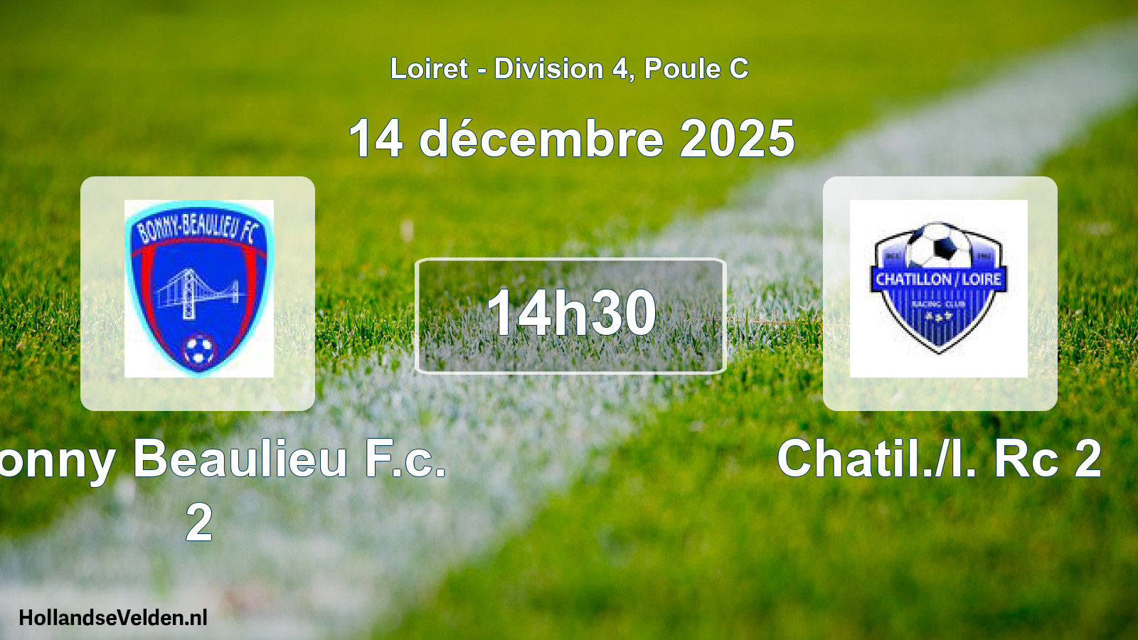 Geplande wedstrijd: Bonny Beaulieu F.c. 2 - Chatil./l. Rc 2 (14 december 2025)