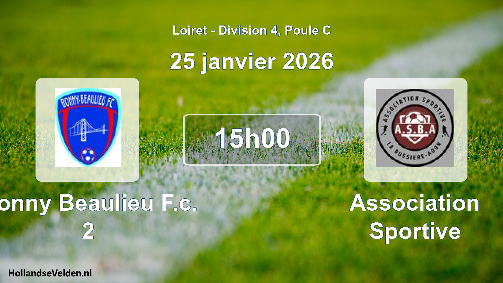 Geplande wedstrijd: Bonny Beaulieu F.c. 2 - Association Sportive (25 janvier 2026)