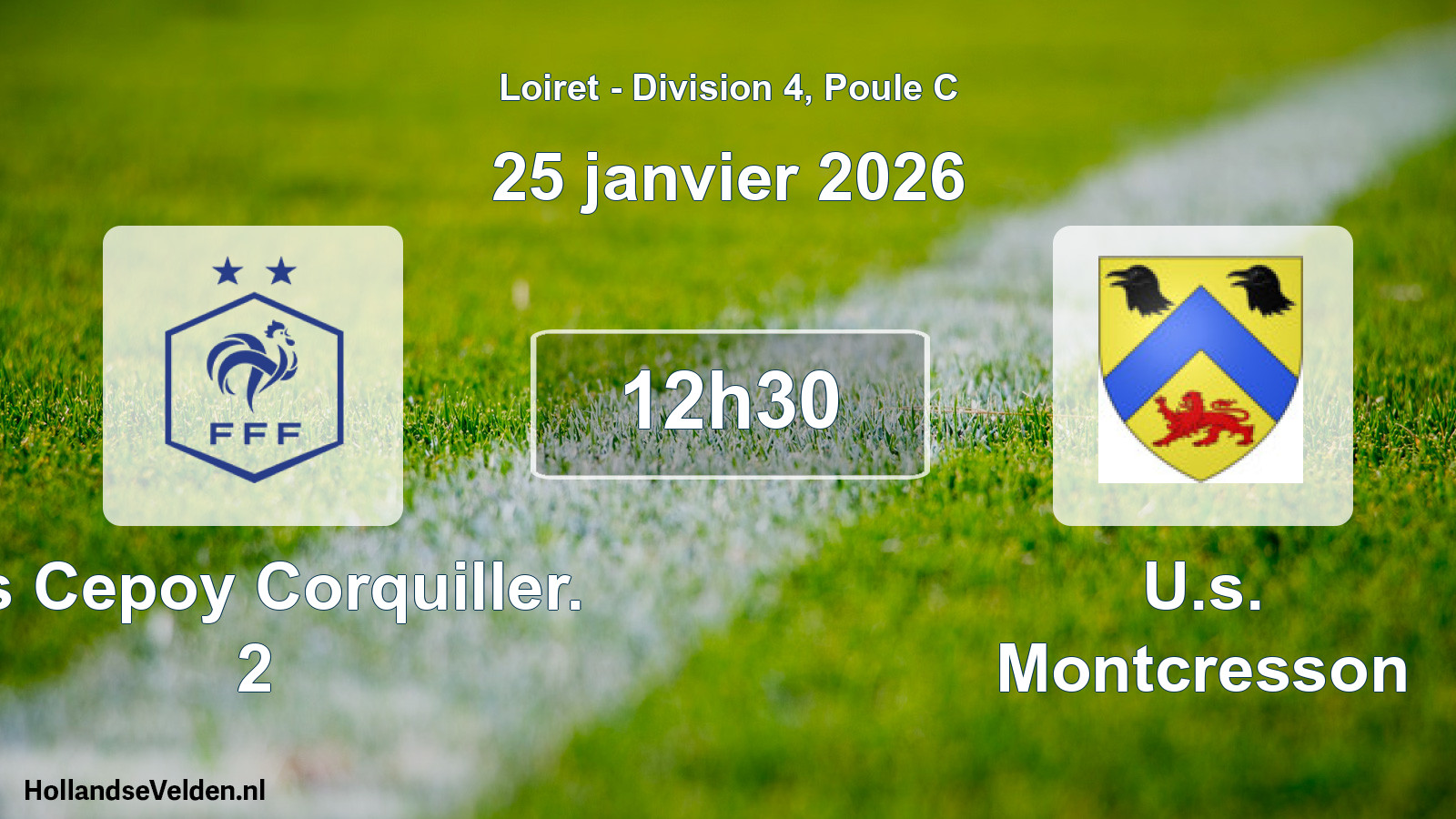 Scheduled Match: Us Cepoy Corquiller. 2 - U.s. Montcresson (25 January 2026)