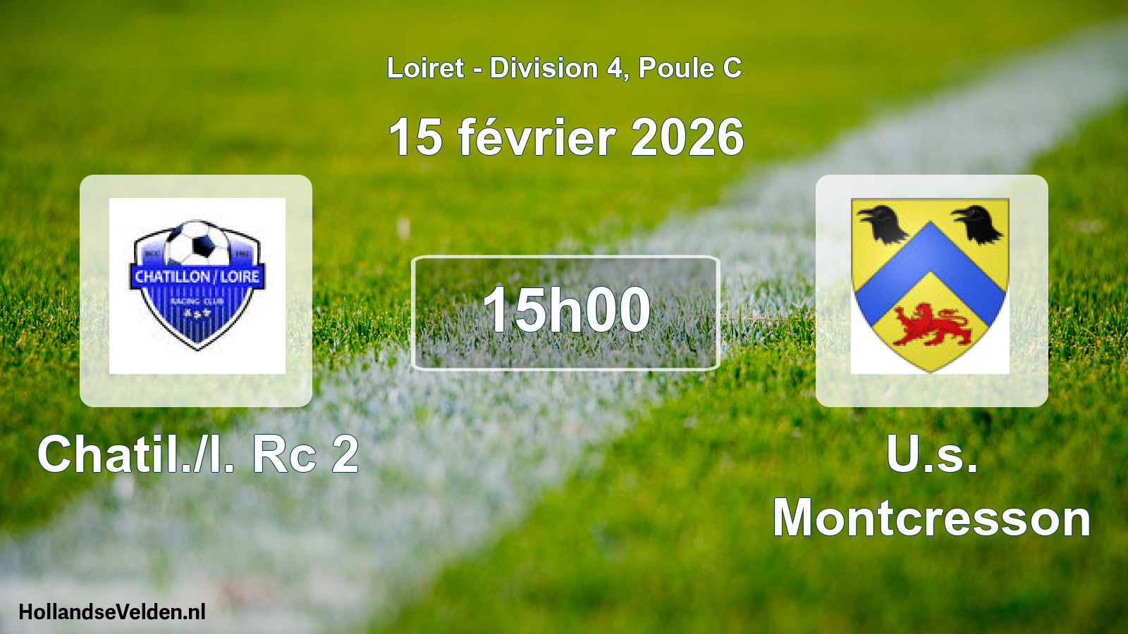 Geplande wedstrijd: Chatil./l. Rc 2 - U.s. Montcresson (15 février 2026)
