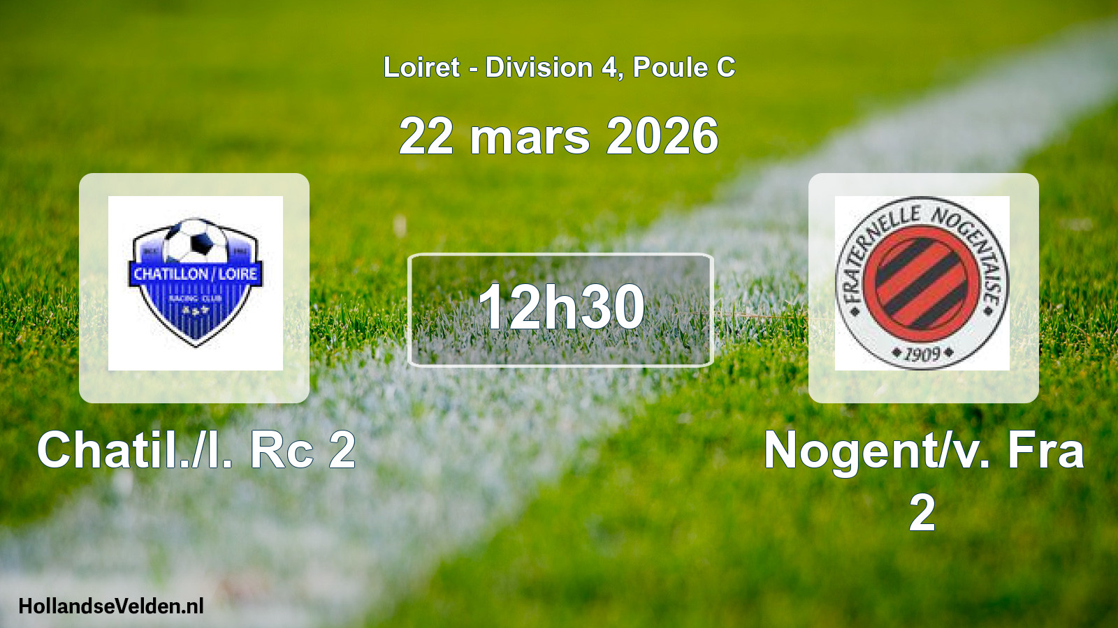 Geplande wedstrijd: Chatil./l. Rc 2 - Nogent/v. Fra 2 (22 mars 2026)