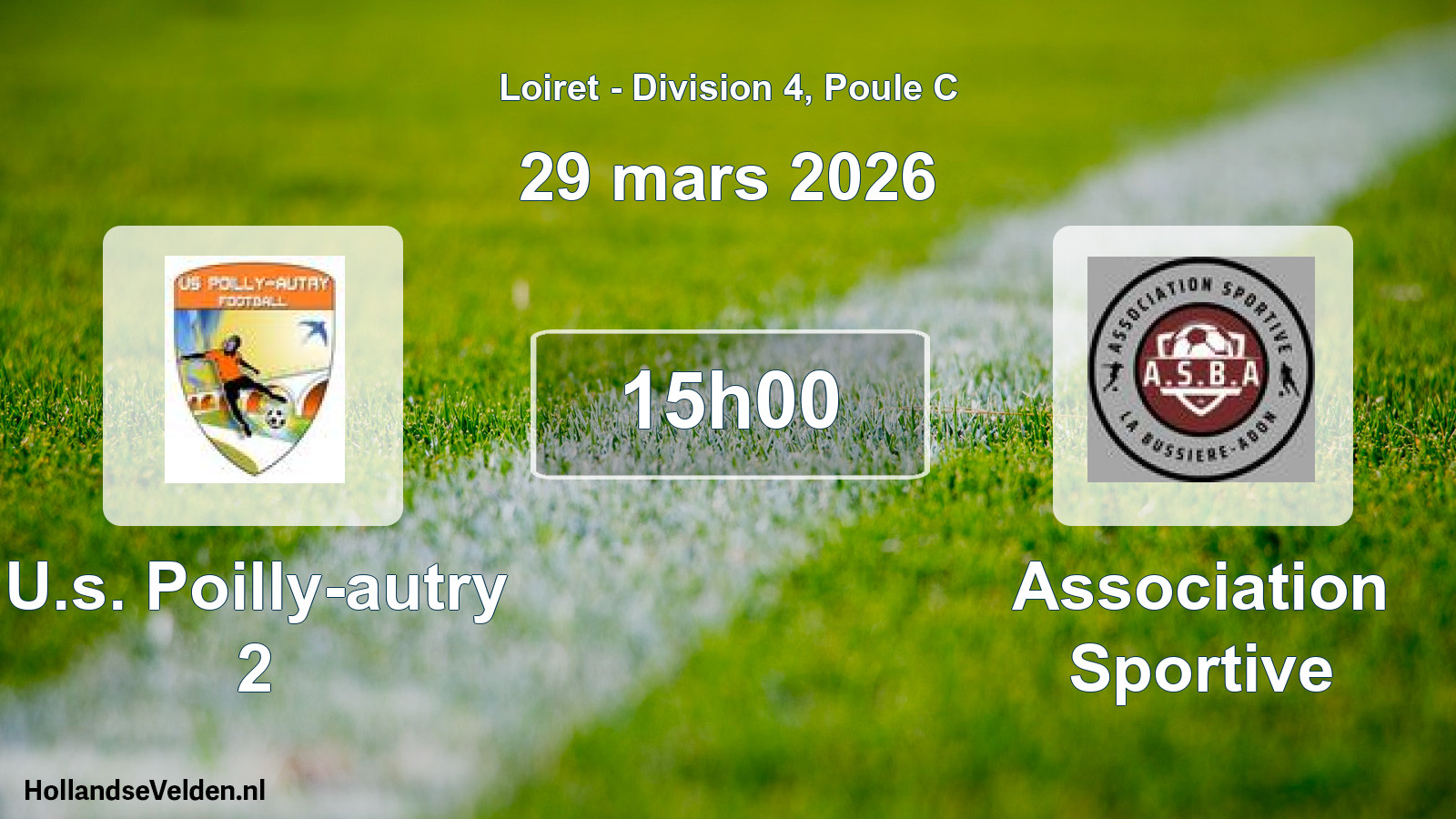 Geplande wedstrijd: U.s. Poilly-autry 2 - Association Sportive (29 mars 2026)