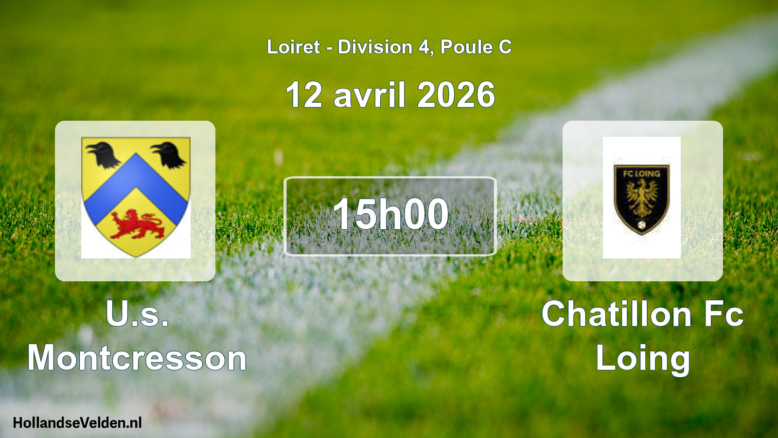 Geplande wedstrijd: U.s. Montcresson - Chatillon Fc Loing (12 avril 2026)