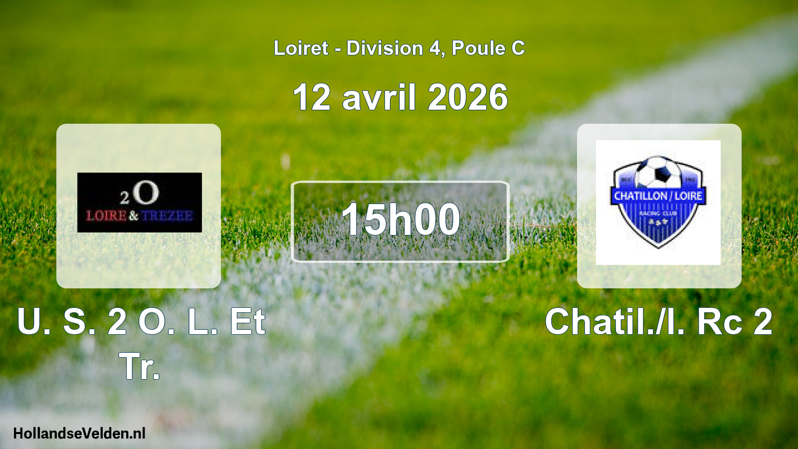 Geplande wedstrijd: U. S. 2 O. L. Et Tr. - Chatil./l. Rc 2 (12 avril 2026)