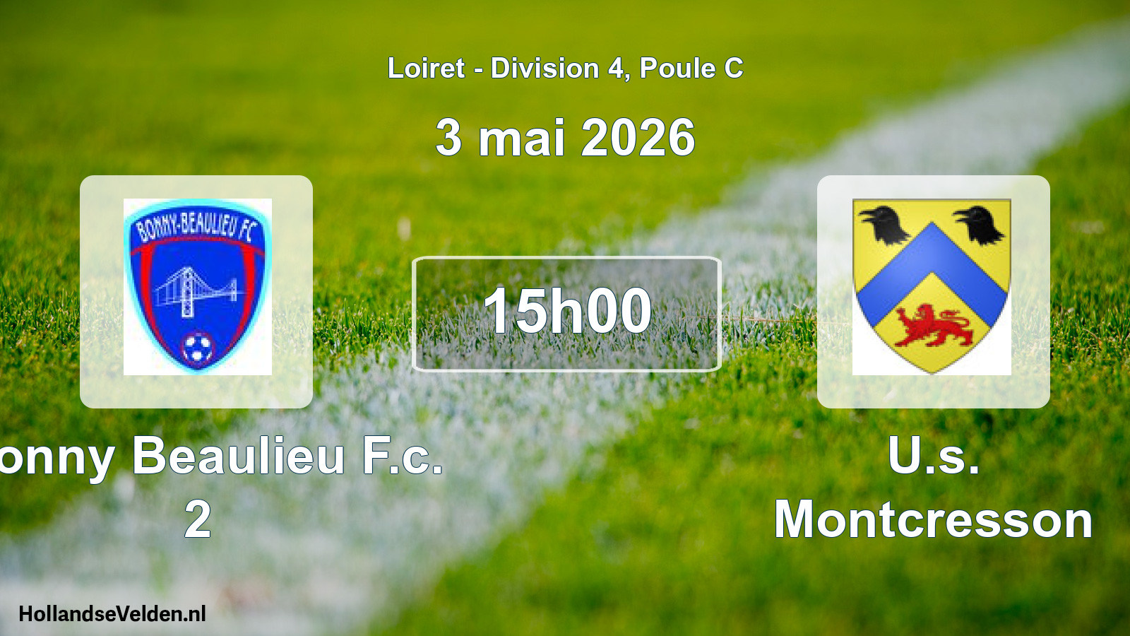 Geplande wedstrijd: Bonny Beaulieu F.c. 2 - U.s. Montcresson (3 mai 2026)