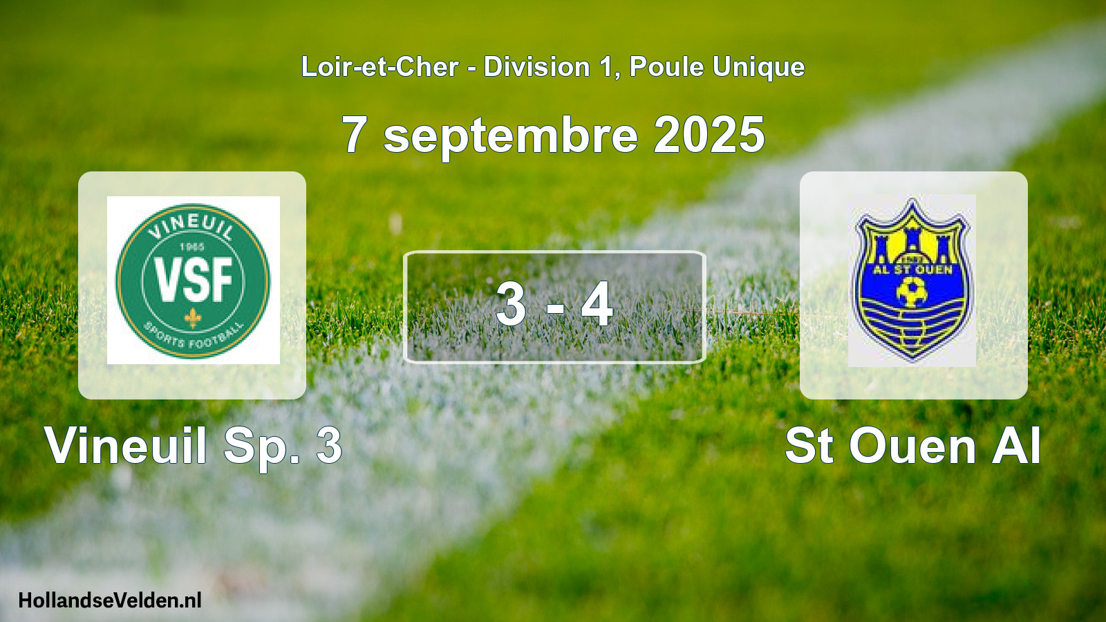 Total number of matches played: Vineuil Sp. 3 - St Ouen Al 3 - 4 (7 September 2025)