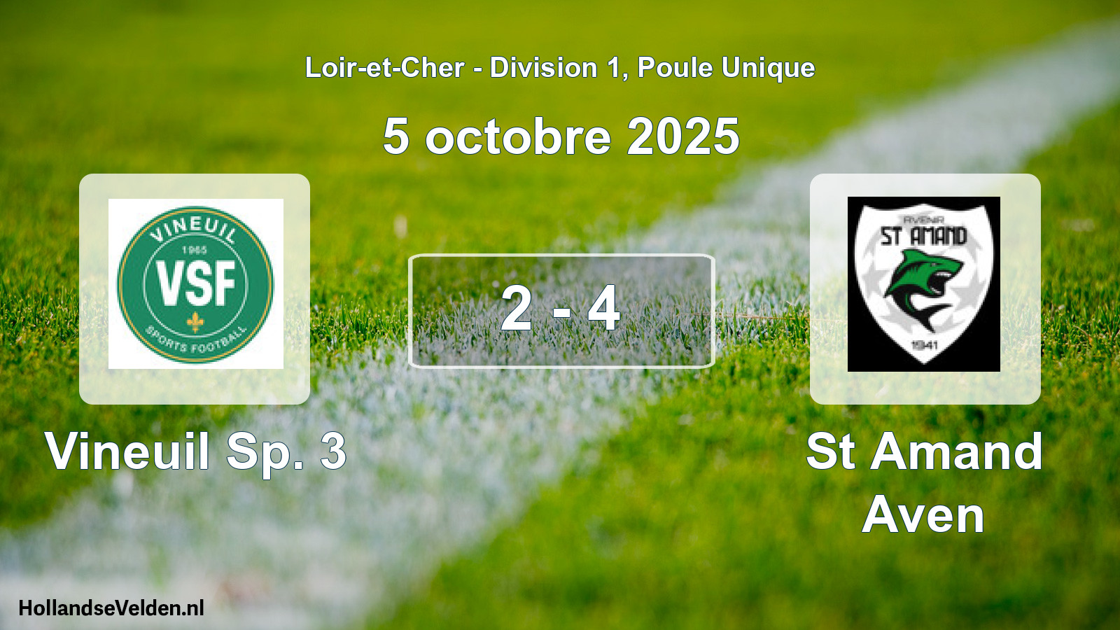 Gespeelde wedstrijd: Vineuil Sp. 3 - St Amand Aven 2 - 4 (5 oktober 2025)