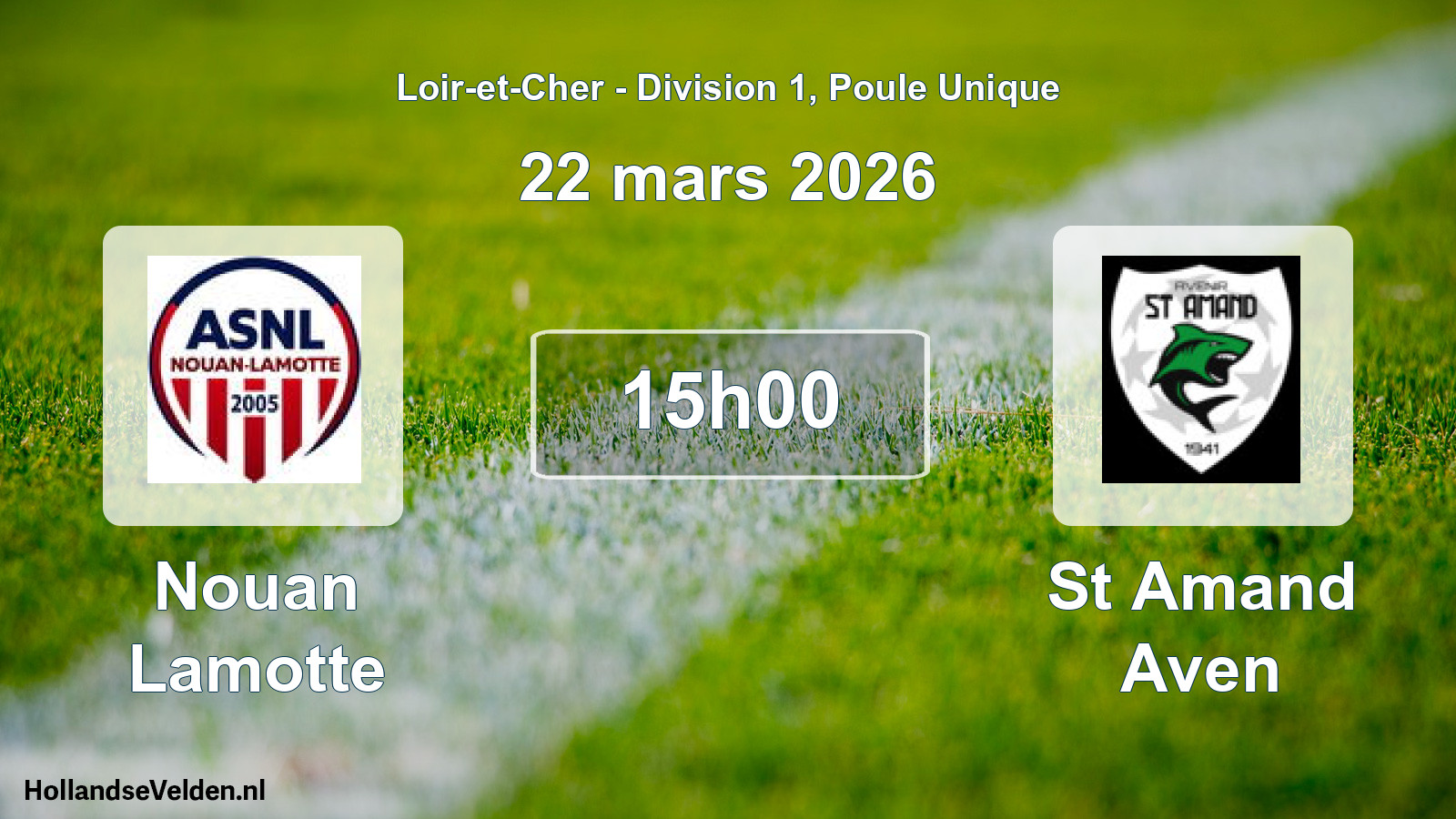 Geplande wedstrijd: Nouan Lamotte - St Amand Aven (22 mars 2026)