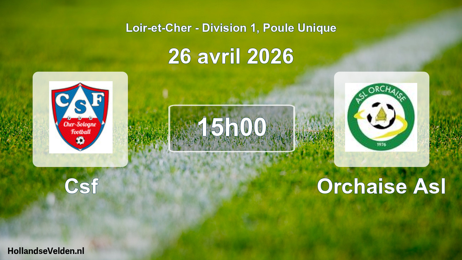 Geplande wedstrijd: Csf - Orchaise Asl (26 avril 2026)