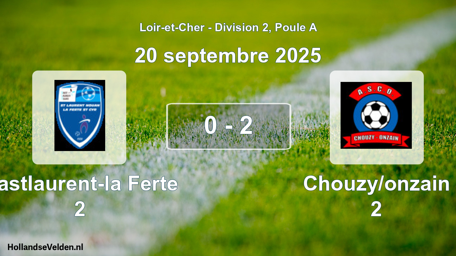 Gespeelde wedstrijd: Castlaurent-la Ferte 2 - Chouzy/onzain 2 0 - 2 (20 september 2025)