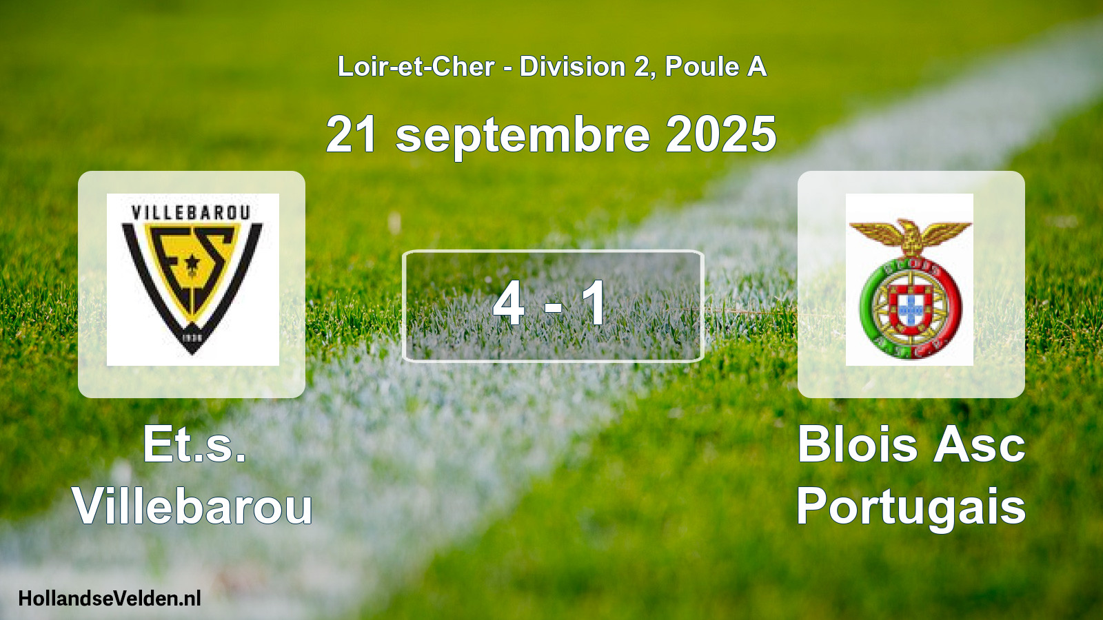 Gespeelde wedstrijd: Et.s. Villebarou - Blois Asc Portugais 4 - 1 (21 septembre 2025)