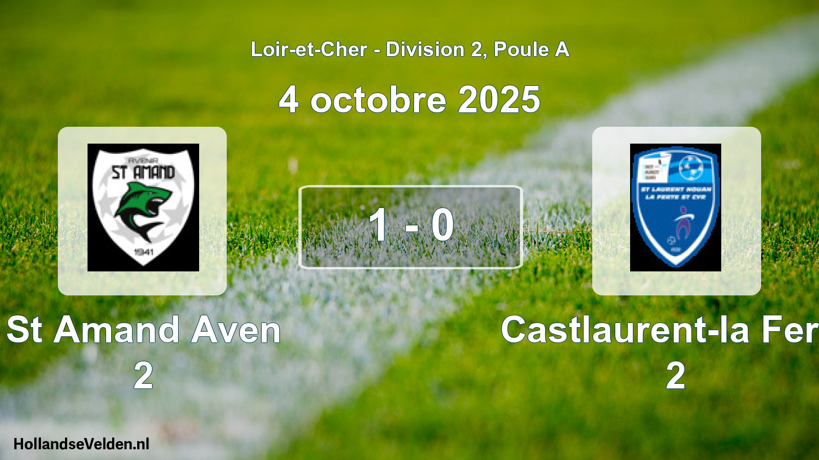 Gespeelde wedstrijd: St Amand Aven 2 - Castlaurent-la Ferte 2 1 - 0 (4 octobre 2025)