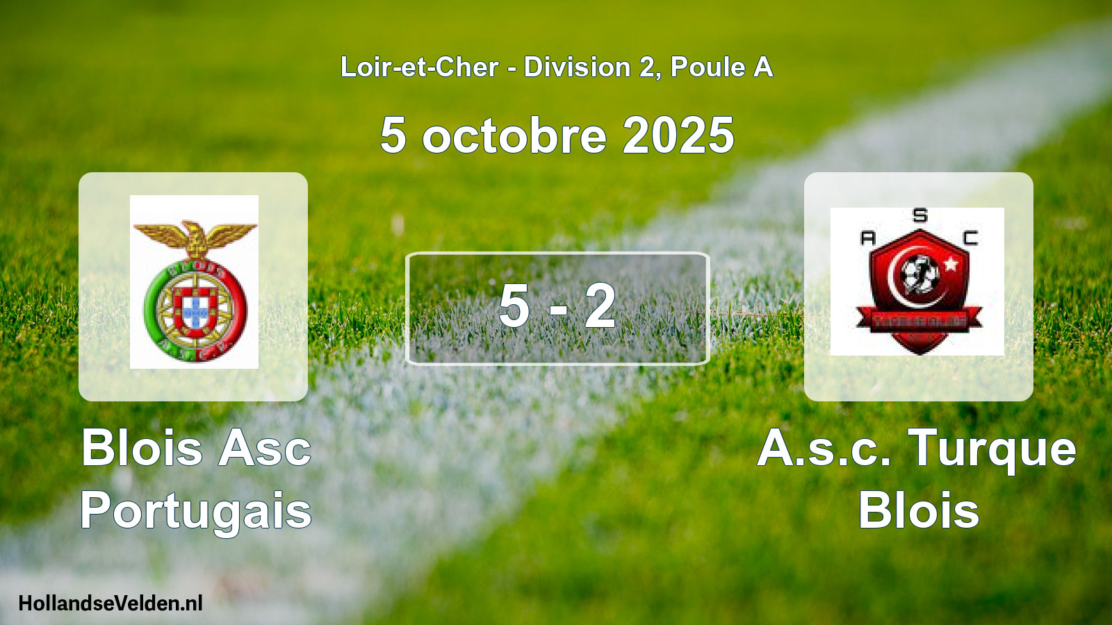Gespeelde wedstrijd: Blois Asc Portugais - A.s.c. Turque Blois 5 - 2 (5 octobre 2025)