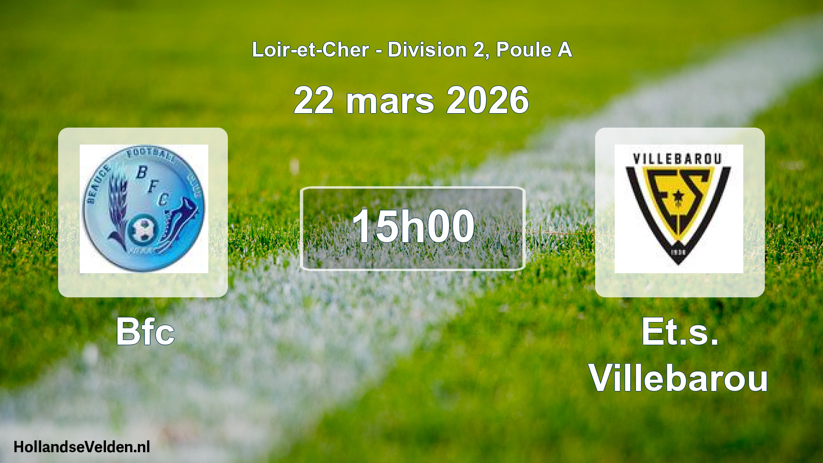 Geplande wedstrijd: Bfc - Et.s. Villebarou (22 maart 2026)