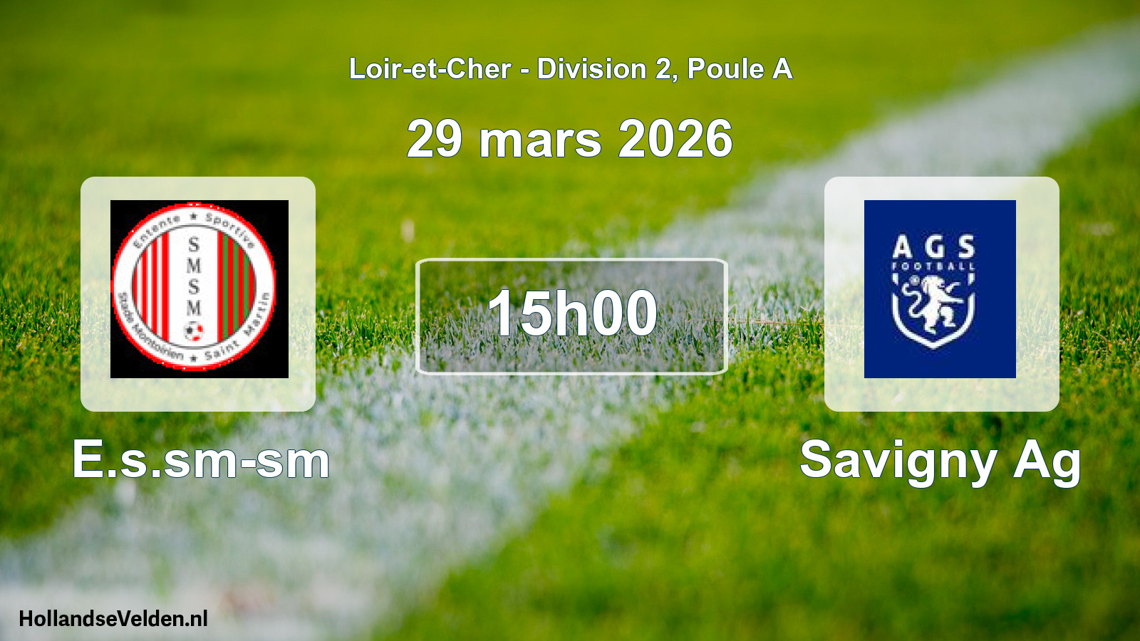 Geplande wedstrijd: E.s.sm-sm - Savigny Ag (29 mars 2026)