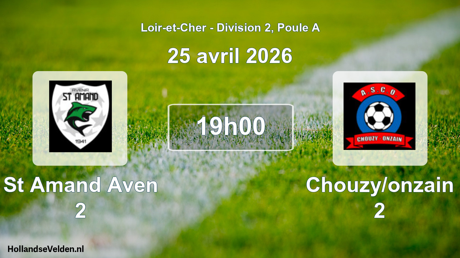 Geplande wedstrijd: St Amand Aven 2 - Chouzy/onzain 2 (25 april 2026)