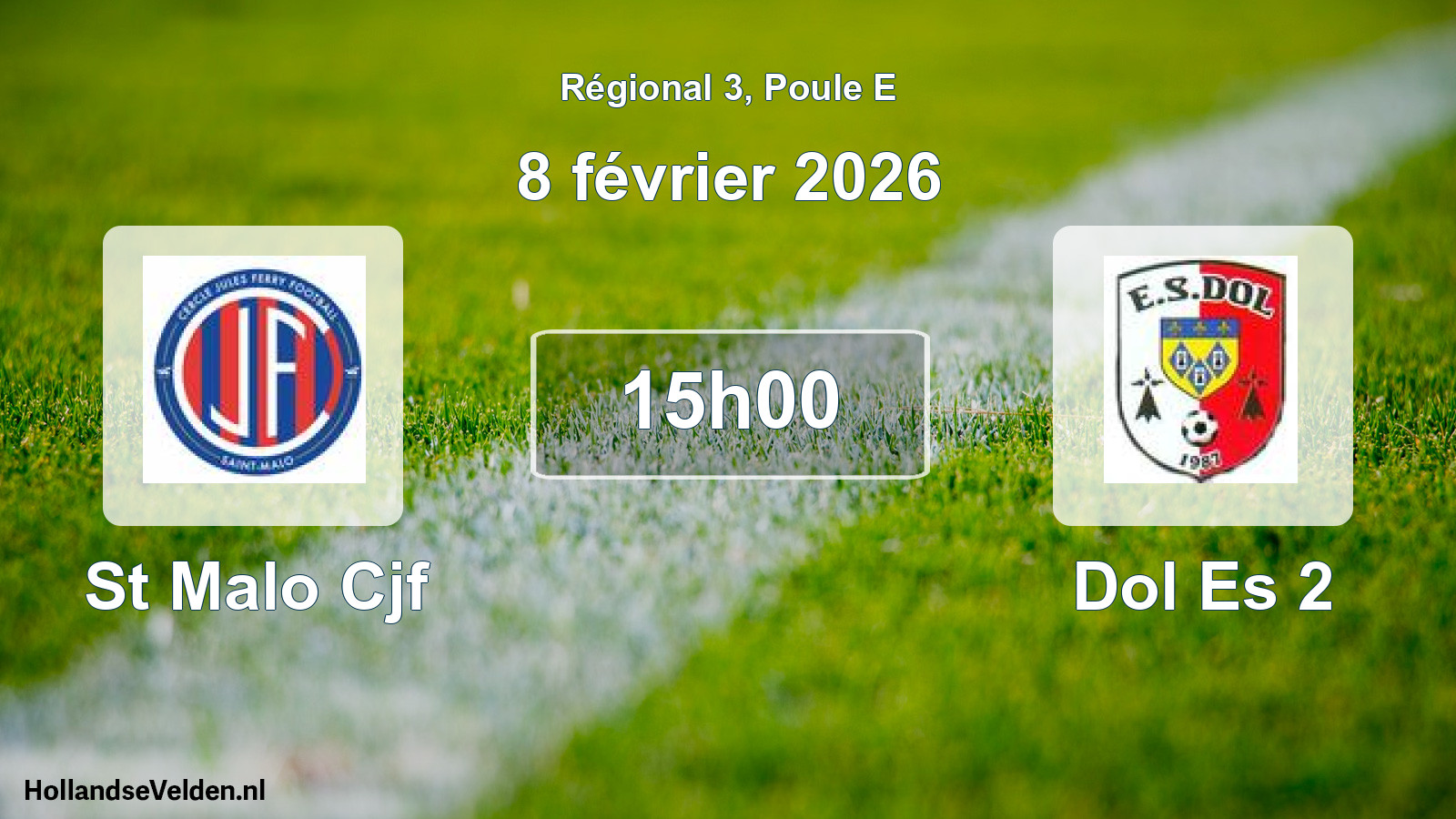 Geplande wedstrijd: St Malo Cjf - Dol Es 2 (8 februari 2026)