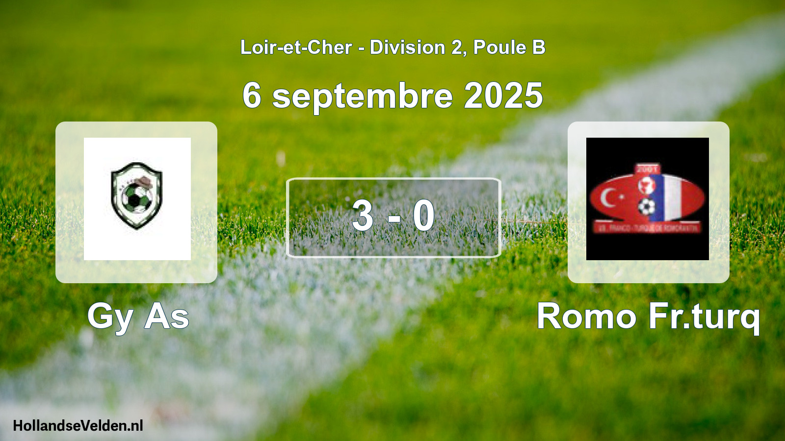 Gespeelde wedstrijd: Gy As - Romo Fr.turq 3 - 0 (6 septembre 2025)